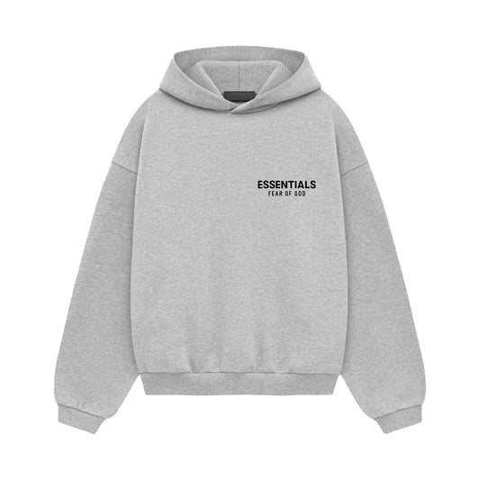 FEAR OF GOD ESSENTIALS KID'S FLEECE HOODIE LIGHT HTHR GRAY 785HO242048K