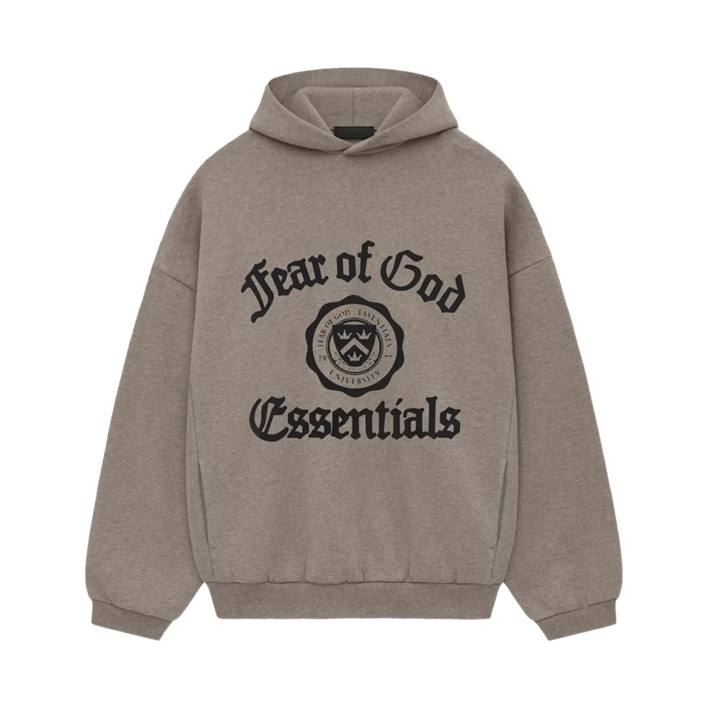 FEAR OF GOD ESSENTIALS HEAVY FLEECE VINTAGE SHRUNKEN HOODIE HTHR GRAY 192HO246214F