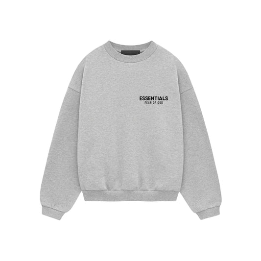 FEAR OF GOD ESSENTIALS KID'S FLEECE CREWNECK LIGHT HTHR GRAY 785HO242068K
