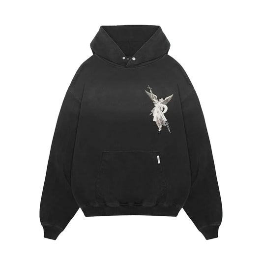 REPRESENT ARCHANGEL HOODIE STAINED BLACK