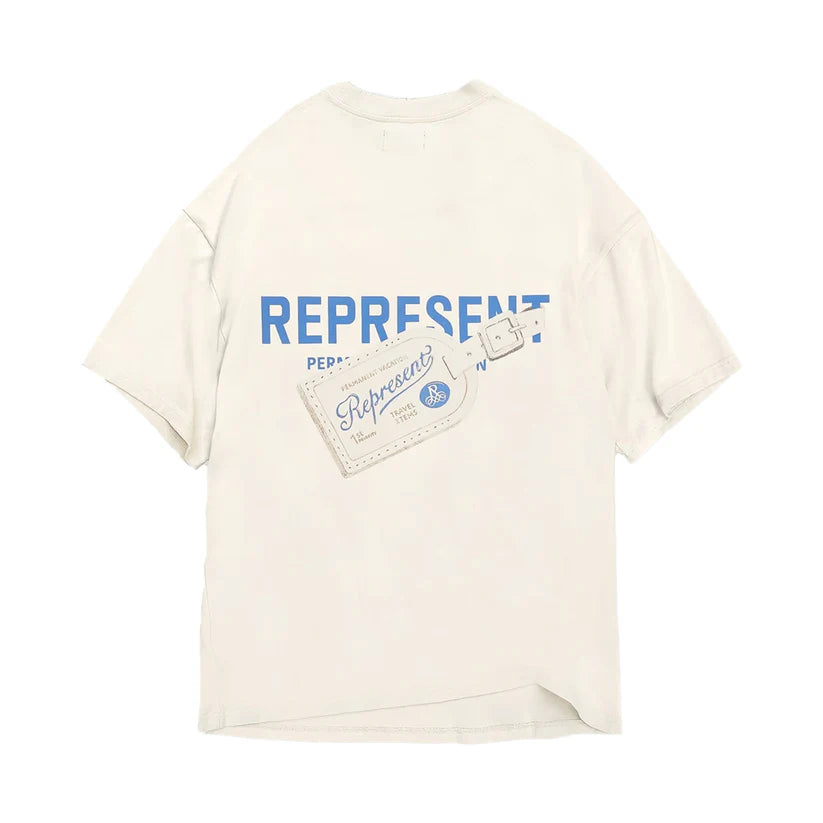 REPRESENT LUGGAGE TAG T-SHIRT ANTIQUE WHITE